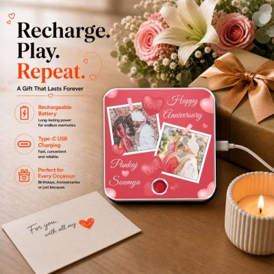 Happy for Husband Wife Personalized Music Fridge Magnet Custom with Photo & Song Refrigerator Magnets Decor Memory Photo Fridge Magnet